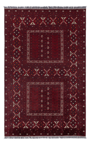 Afghan Teppich - 254 x 156 cm - dunkelrot