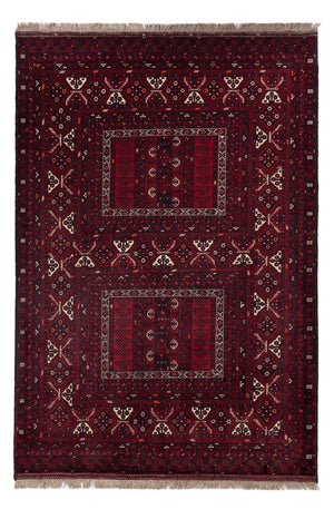 Afghan Teppich - 242 x 165 cm - dunkelrot