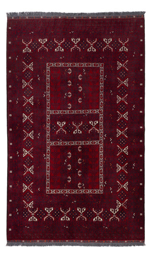 Afghan Teppich - 248 x 153 cm - dunkelrot