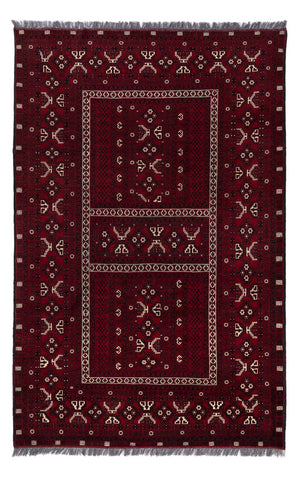 Afghan Teppich - 247 x 157 cm - dunkelrot