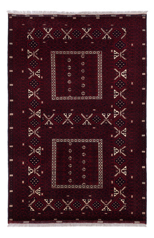 Afghan Teppich - 249 x 161 cm - dunkelrot