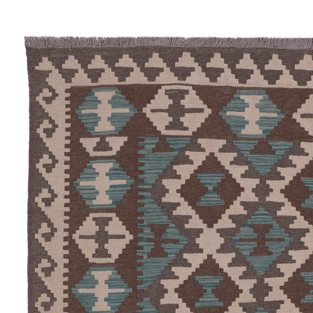 Kelim Carpet - Splash - 195 x 151 cm - mörkgrön