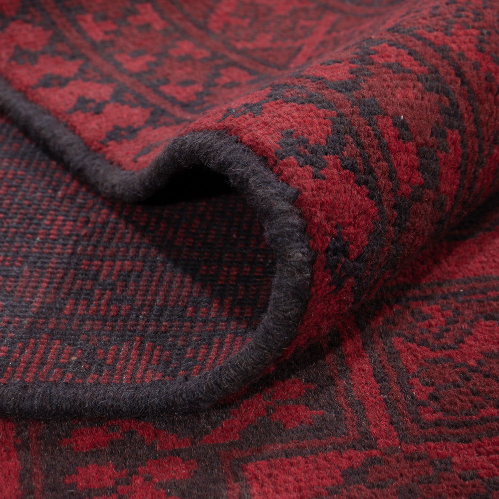Afghan Teppich - Filpa - 293 x 197 cm - dunkelrot