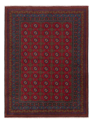 Afghan Teppich - Filpa - 196 x 152 cm - dunkelrot