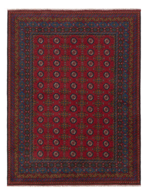Afghan Teppich - Filpa - 196 x 152 cm - dunkelrot