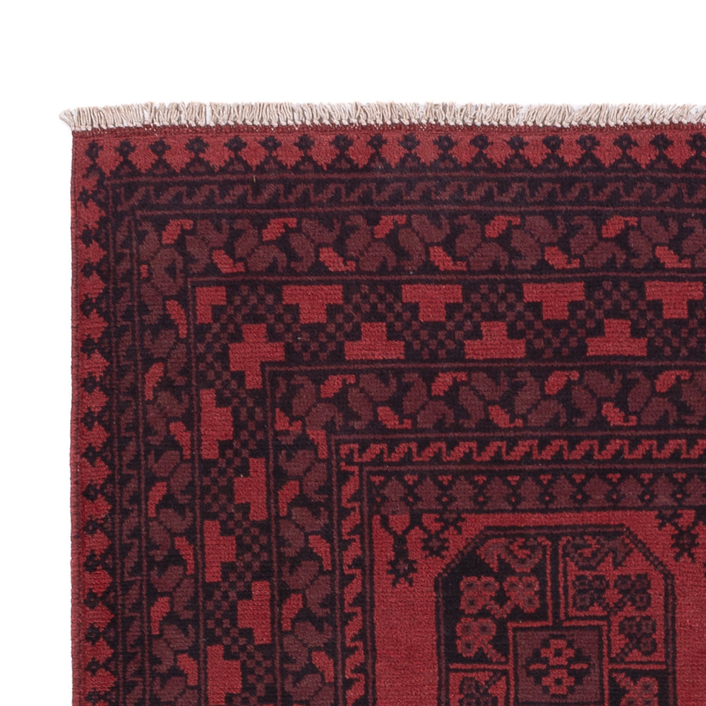 Afghan Teppich - Filpa - 198 x 142 cm - dunkelrot