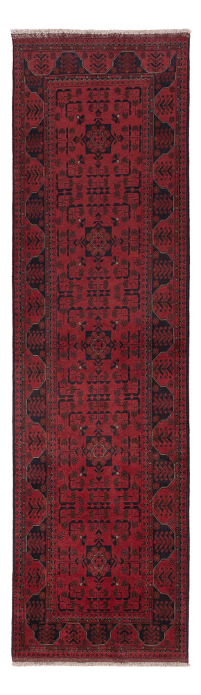 Läufer Afghan - Kunduz - 295 x 79 cm - dunkelrot