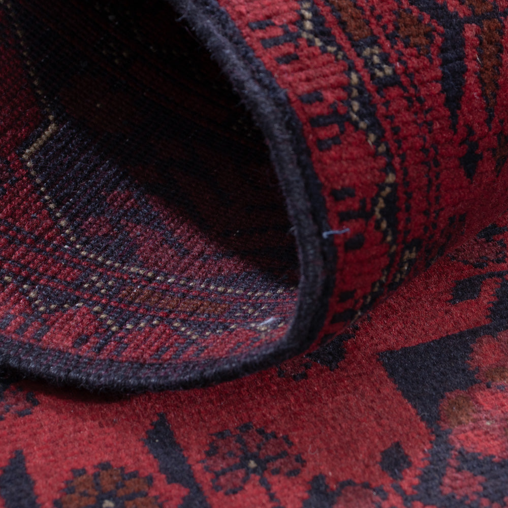 Läufer Afghan - Kunduz - 295 x 79 cm - dunkelrot