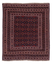 Kelim Teppich - Oriental quadratisch  - 187 x 161 cm - dunkelrot