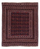 Kelim Carpet - orientalisk matta kvadrat  - 187 x 161 cm - mörkröd