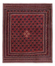Kelim Carpet - orientalisk matta särskild form  - 184 x 158 cm - mörkröd
