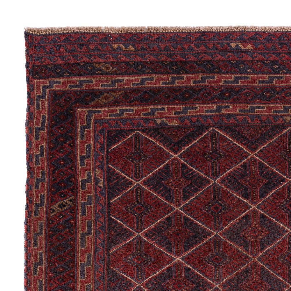 Kelim Carpet - orientalisk matta kvadrat  - 176 x 167 cm - mörkröd