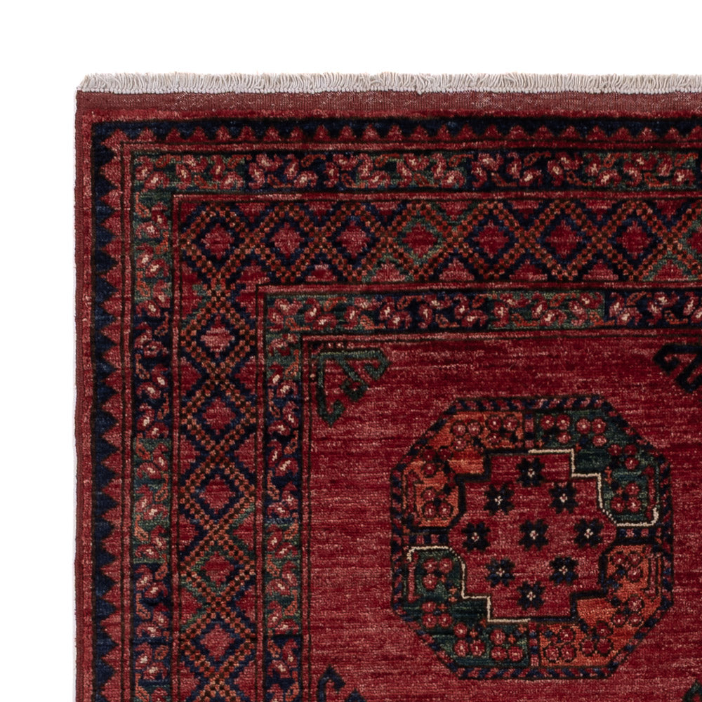 Afghansk matta - 202 x 155 cm - röd