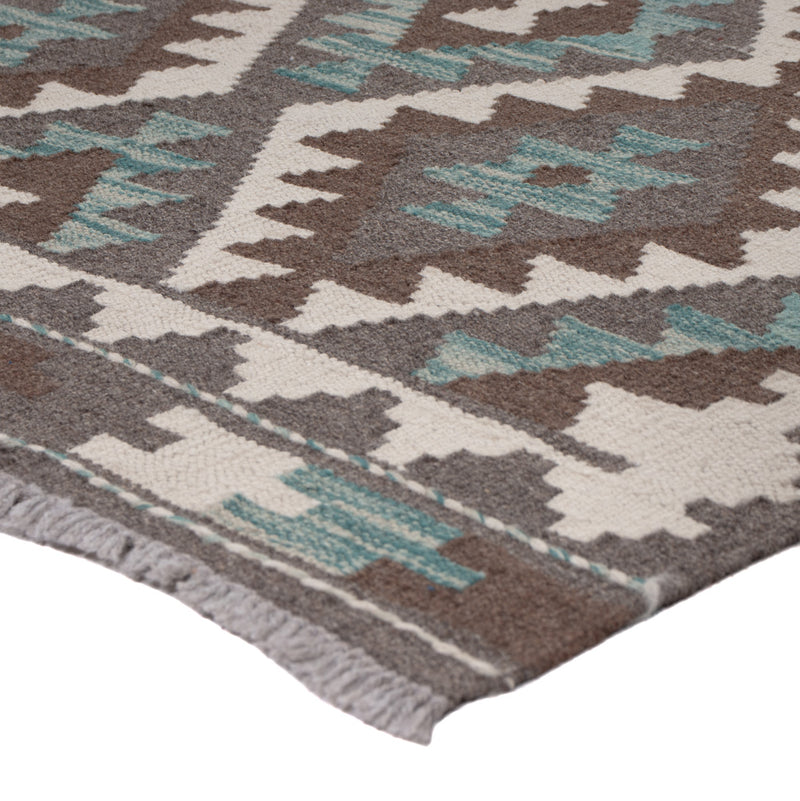 Läufer Kelim - Splash - 298 x 82 cm - dunkelgrün