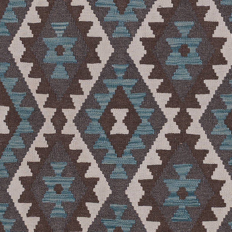 Läufer Kelim - Splash - 303 x 78 cm - dunkelgrün