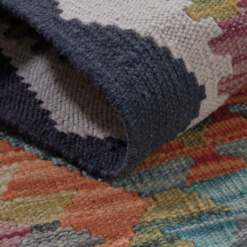 Läufer Kelim - Splash - 297 x 75 cm - mehrfarbig