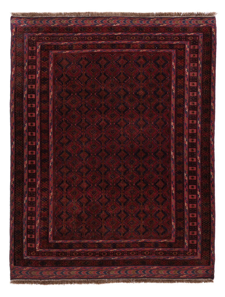 Kelim Teppich - Oriental - 194 x 152 cm - dunkelrot
