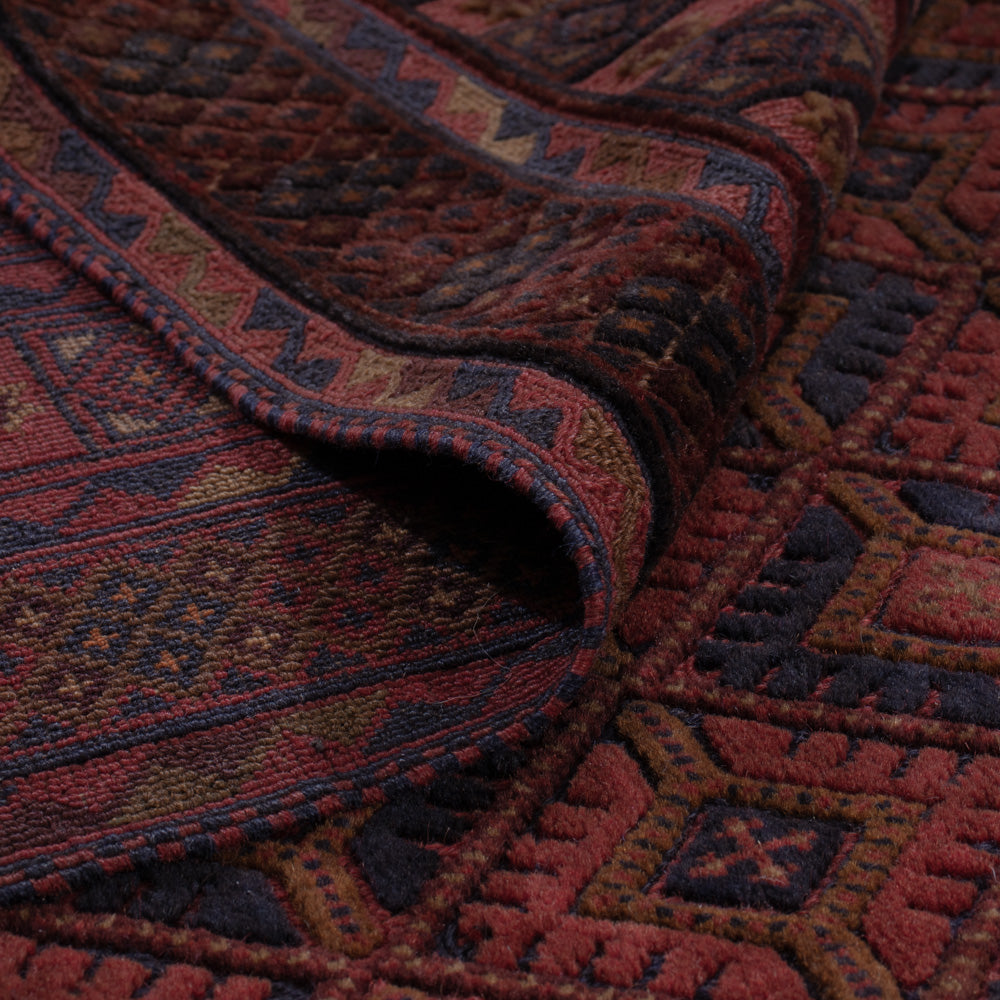 Kelim Teppich - Oriental - 194 x 152 cm - dunkelrot