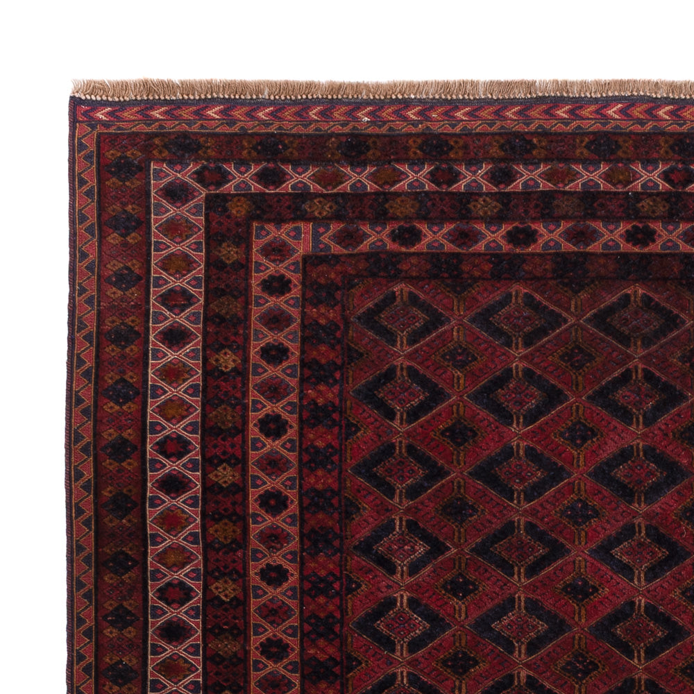 Kelim Carpet - orientalisk matta - 194 x 155 cm - mörkröd