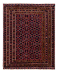 Kelim Carpet - orientalisk matta - 190 x 153 cm - mörkröd