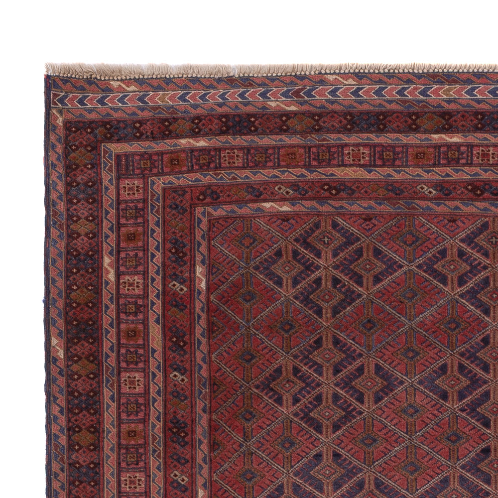 Kelim Carpet - orientalisk matta - 193 x 154 cm - mörkröd