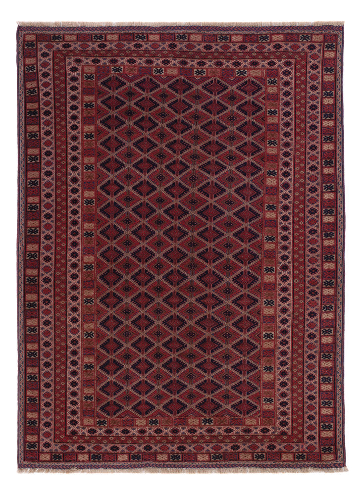 Kelim Teppich - Oriental - 209 x 151 cm - dunkelrot