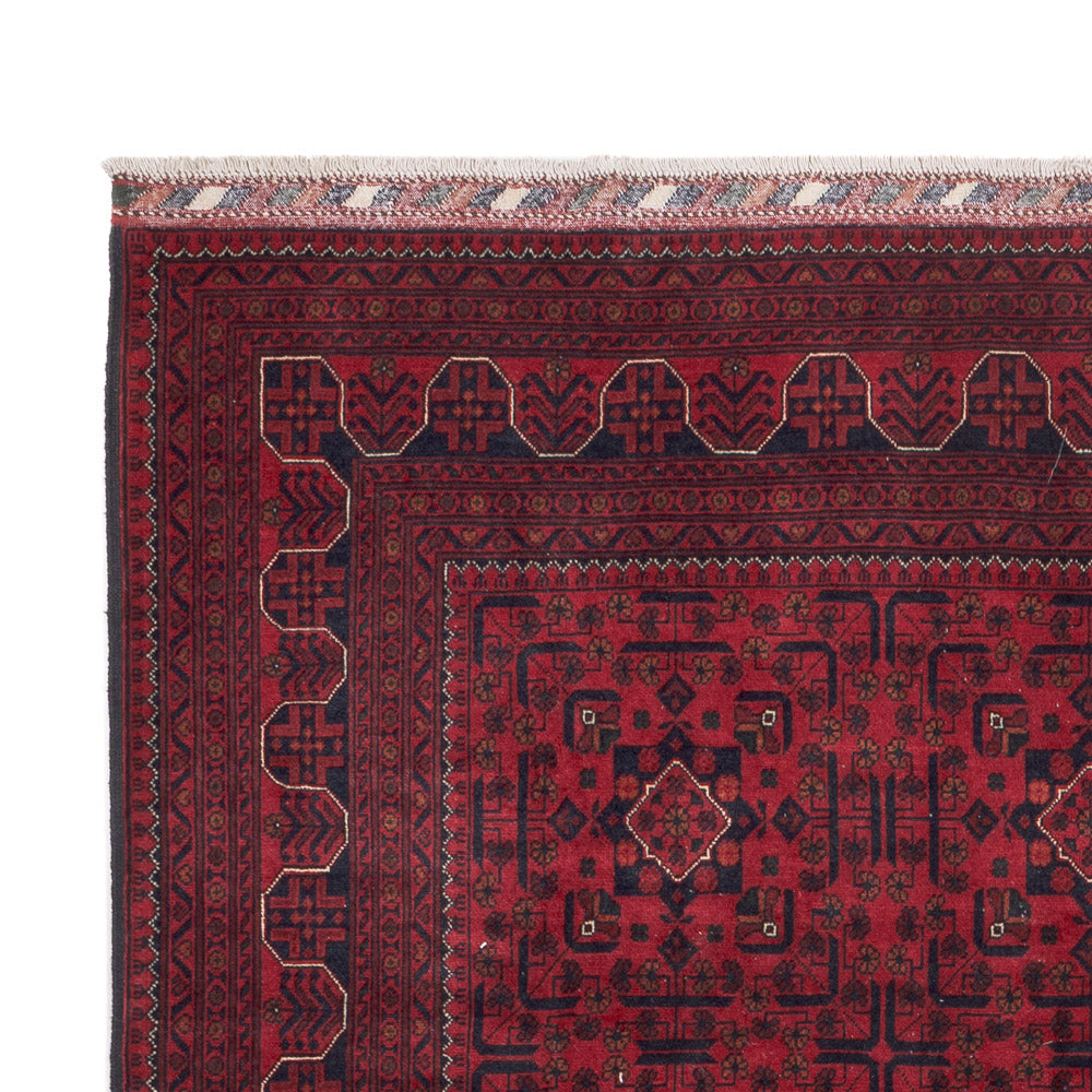 Afghansk matta - Kunduz - 290 x 198 cm - mörkröd
