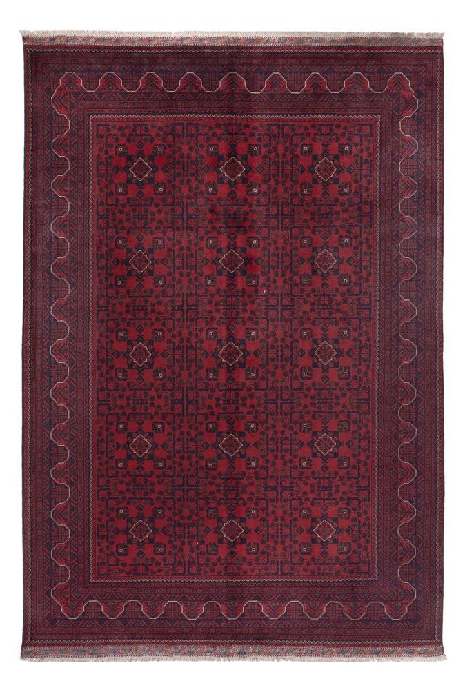 Afghan Teppich - Kunduz - 300 x 202 cm - dunkelrot