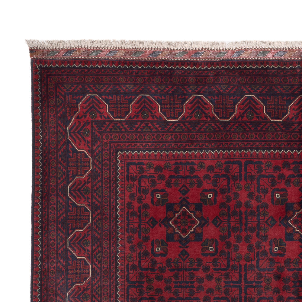 Afghansk matta - Kunduz - 300 x 202 cm - mörkröd