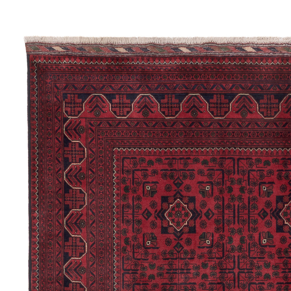 Afghansk matta - Kunduz - 295 x 198 cm - mörkröd