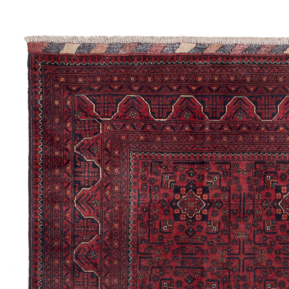 Afghansk matta - Kunduz - 290 x 199 cm - mörkröd