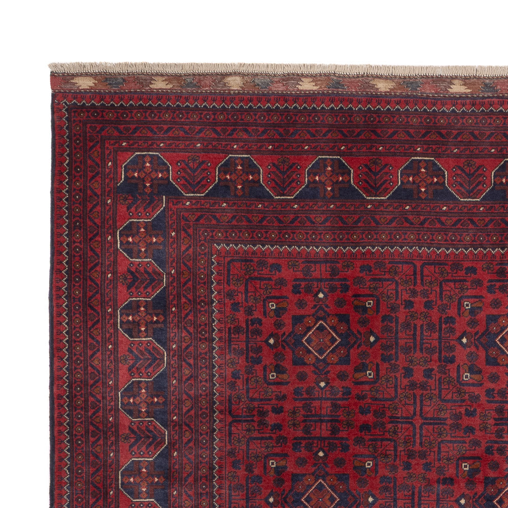 Afghansk matta - Kunduz - 285 x 199 cm - mörkröd