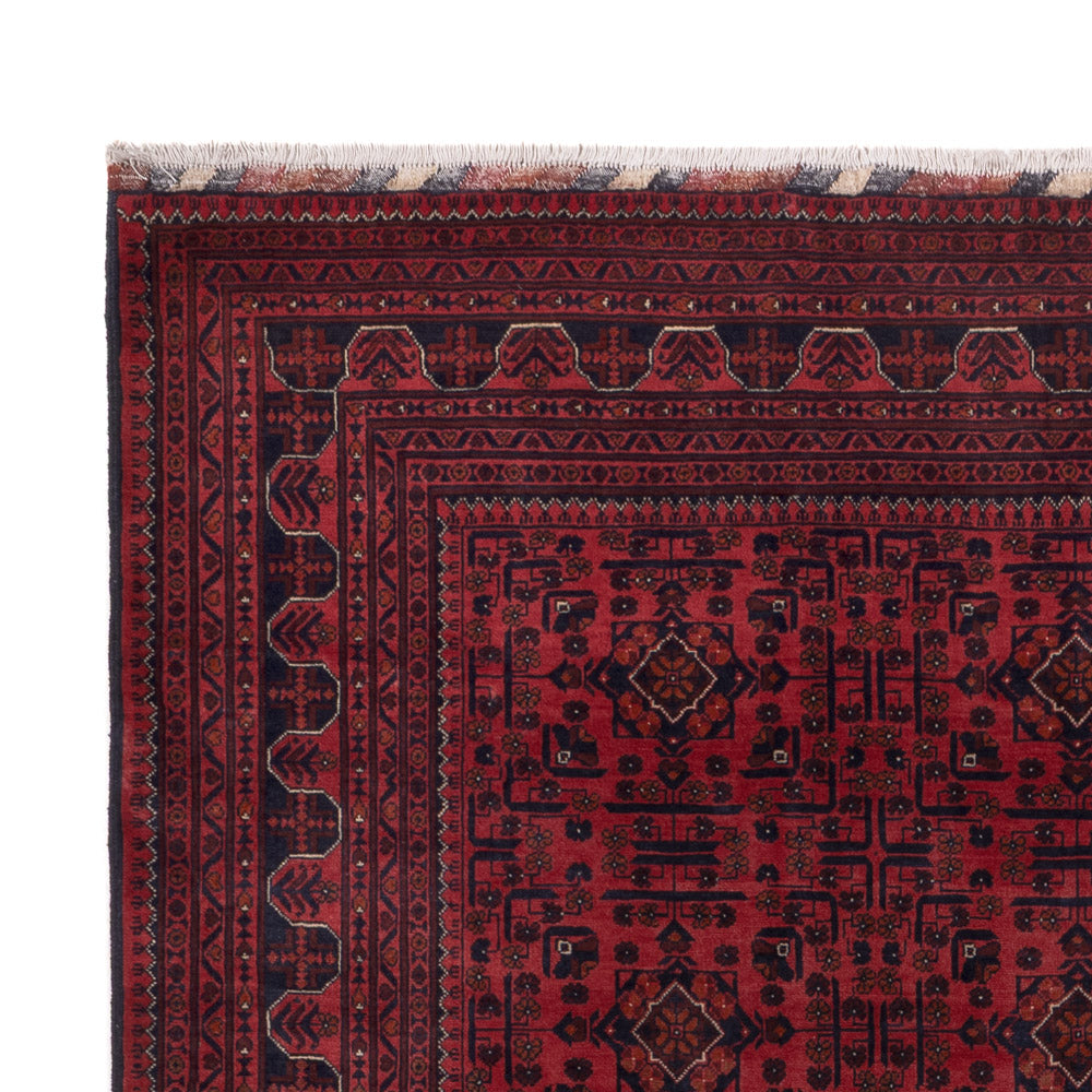 Afghansk matta - Kunduz - 294 x 197 cm - mörkröd