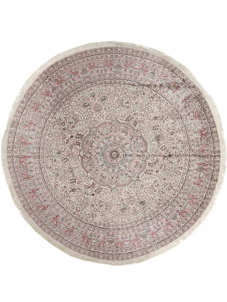 Silk matta - China Silk runt  - 300 x 300 cm - beige