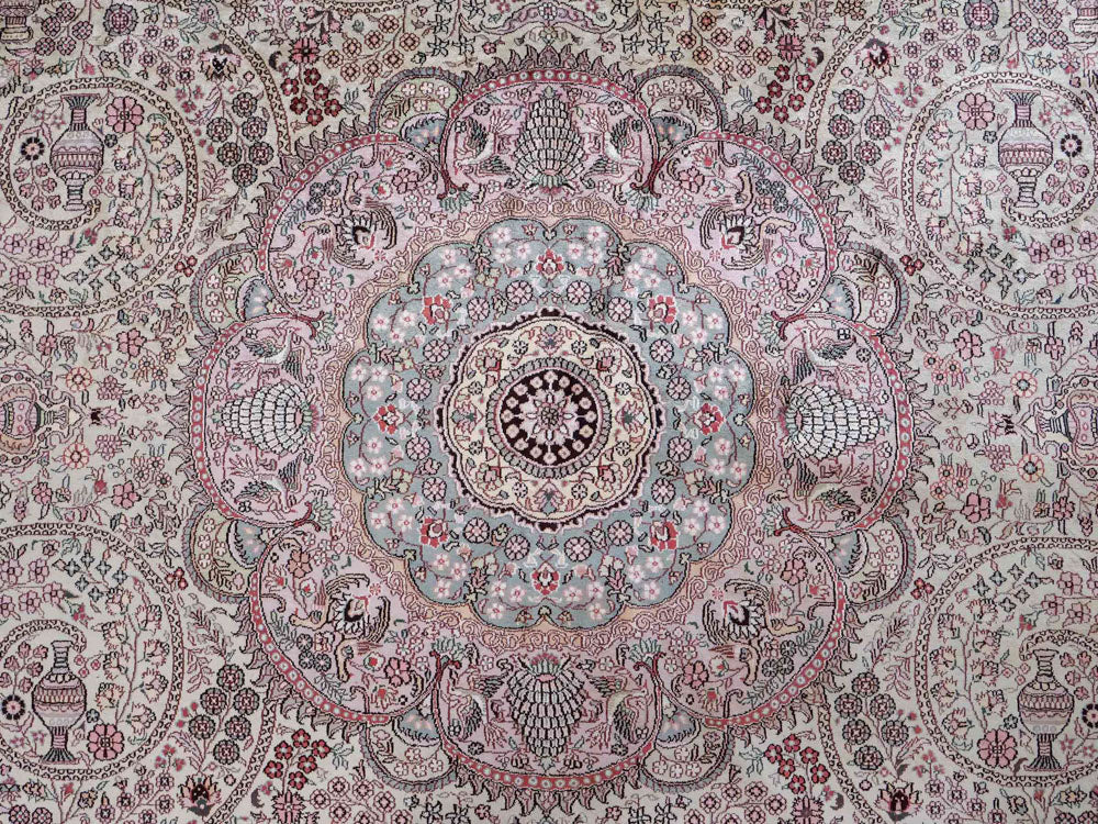 Silk matta - China Silk runt  - 300 x 300 cm - beige