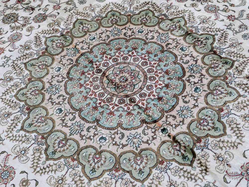 Silk matta - China Silk runt  - 303 x 303 cm - beige