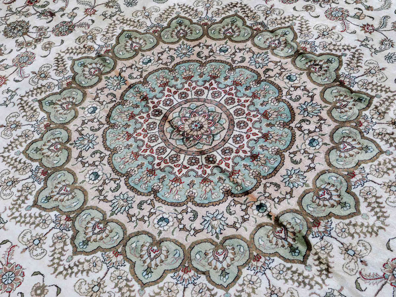 Silk matta - China Silk runt  - 303 x 303 cm - beige