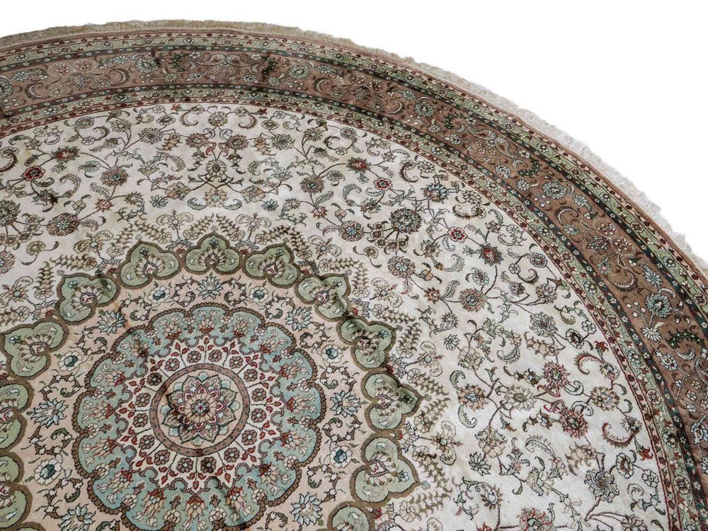 Silk matta - China Silk runt  - 303 x 303 cm - beige