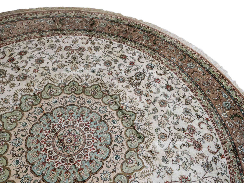 Silk matta - China Silk runt  - 303 x 303 cm - beige