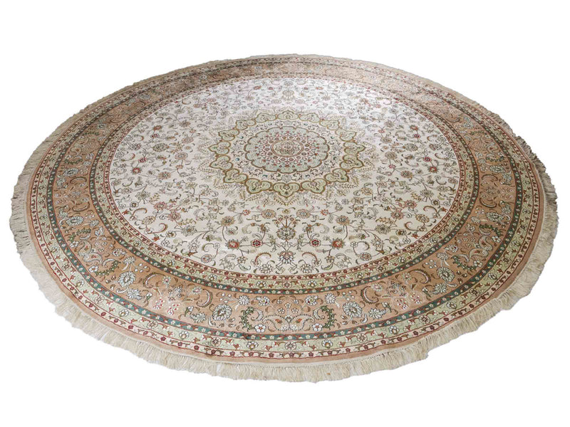 Silk matta - China Silk runt  - 303 x 303 cm - beige