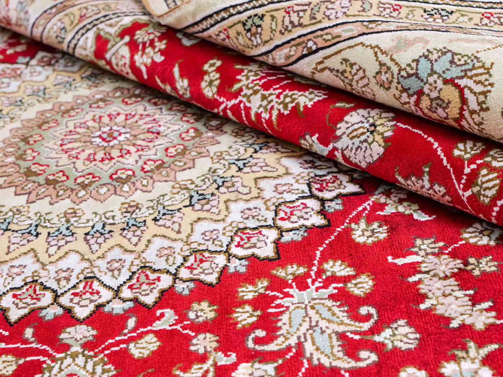 Silk matta - China Silk - 240 x 153 cm - röd