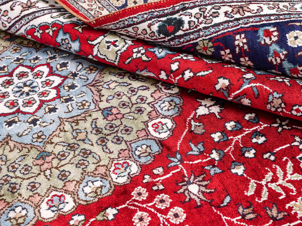 Silk matta - China Silk - 246 x 152 cm - röd