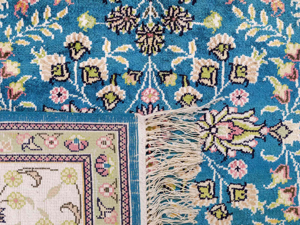 Silk matta - China Silk - 242 x 155 cm - bensinblå