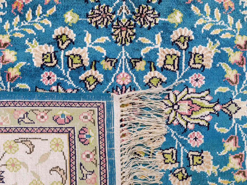 Silk matta - China Silk - 242 x 155 cm - bensinblå