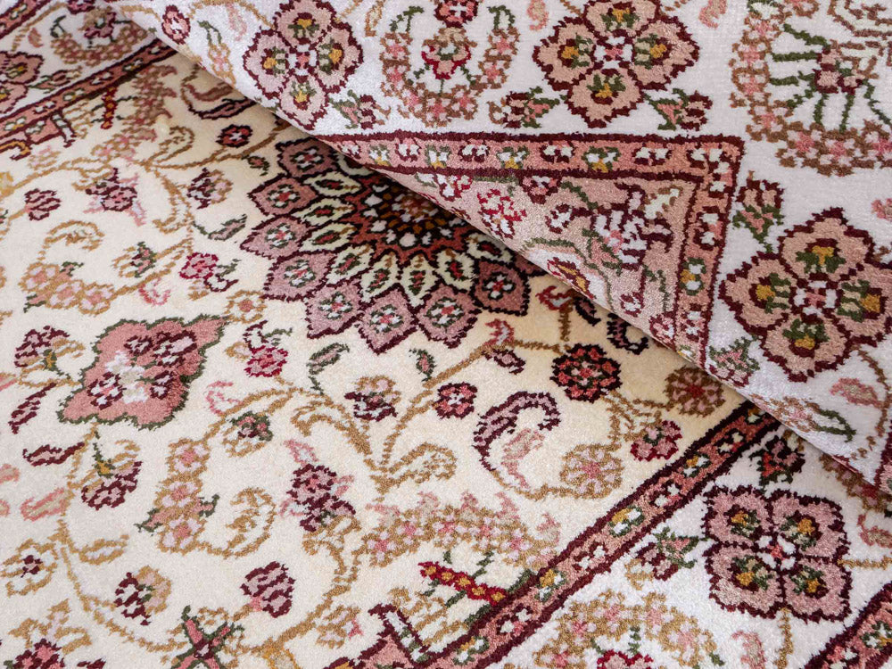 Seidenteppich - China Seide - 88 x 59 cm - hellbeige