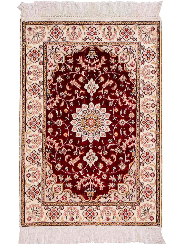 Seidenteppich - China Seide - 90 x 63 cm - dunkelblau