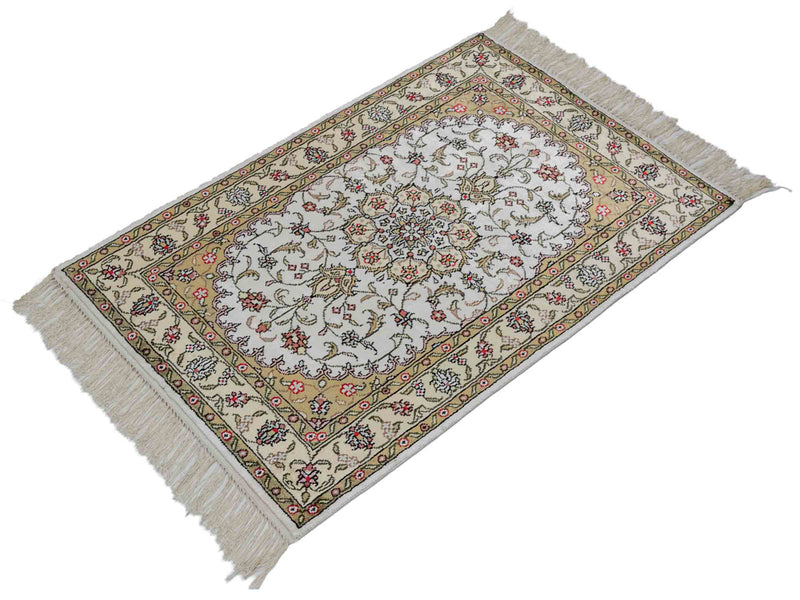Seidenteppich - China Seide - 91 x 61 cm - beige