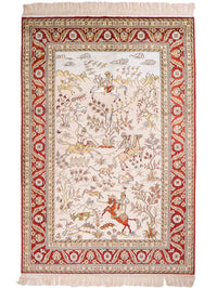 Seidenteppich - China Seide - 193 x 121 cm - beige