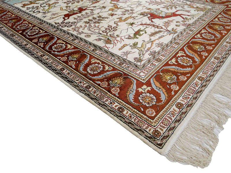Seidenteppich - China Seide - 184 x 125 cm - beige