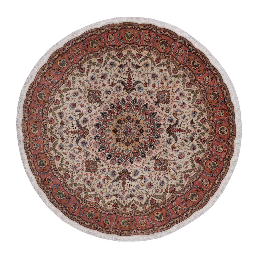 Persisk matta - Tabriz - Royal runt  - 200 x 200 cm - beige